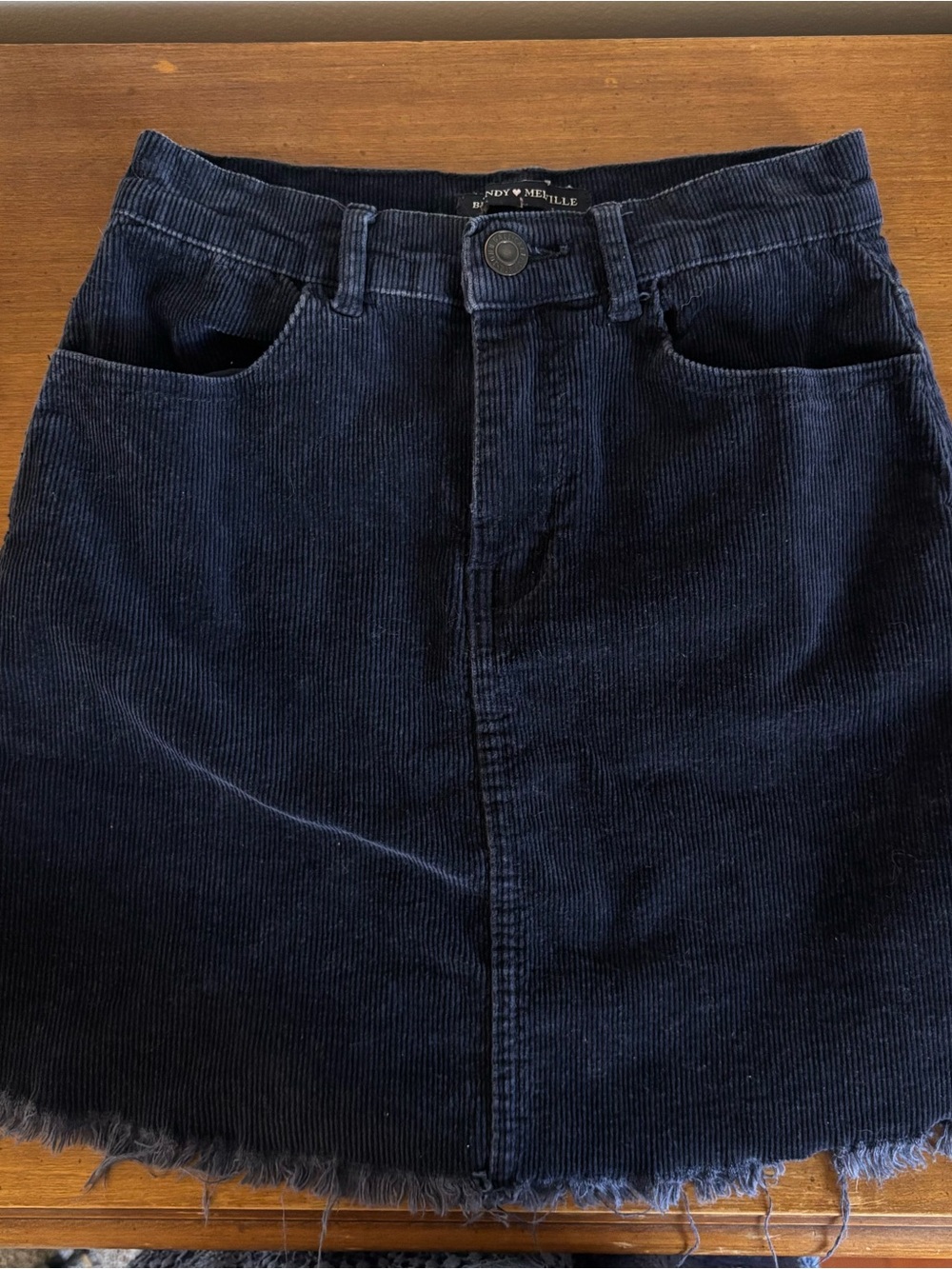 Brandy Melville Navy Corduroy Mini Skirt
